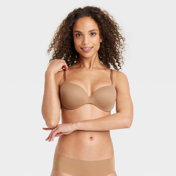 34DD - Womens Embedded Wire Demi Bra - Auden - Brown - Picture 1 of 7